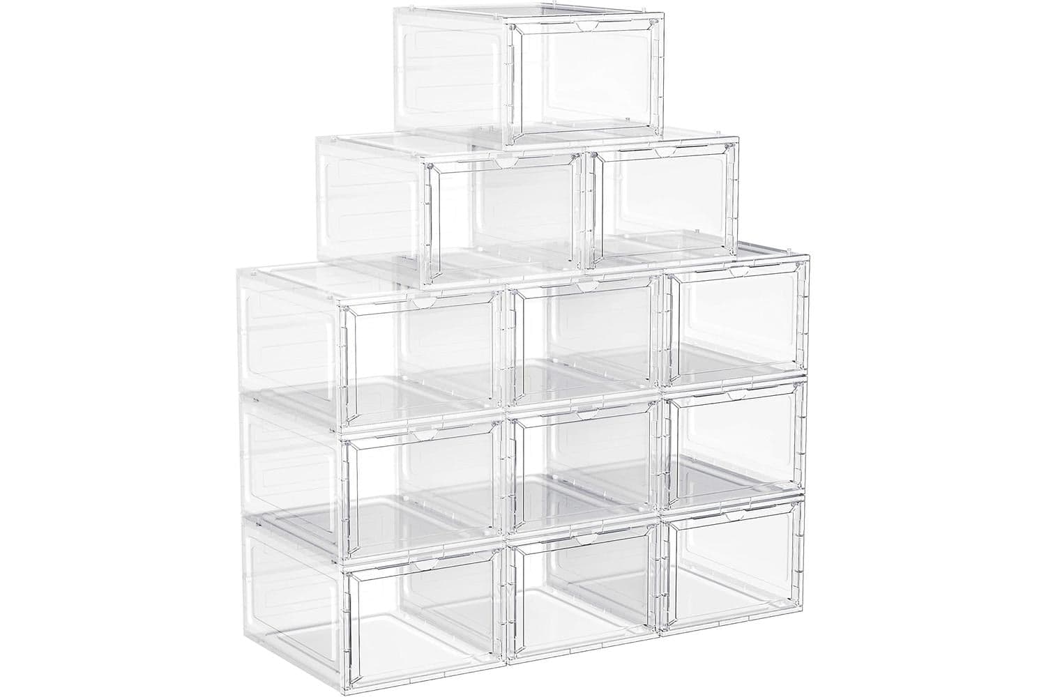 Songmics Shoe Box | Plastic Shoe Organiser | White | 34.5x27x19cm
