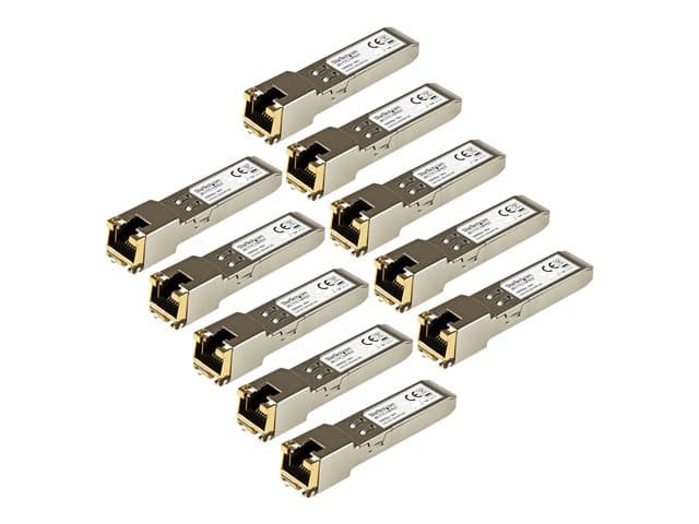 STARTECH.COM - Startech 10 Pack of HPE J8177C Compatible SFP Module, 1000BASE-T, SFP to RJ45 Cat6/Cat5e, 1GE Gigabit Ethernet SFP, RJ-45 (Copper) 100m, HPE 1810, 1820, 2530, Mini GBIC Transceiver - Lifetime Warranty (J8177C10PKST) - SFP (mini-GBIC) transceiver module (e