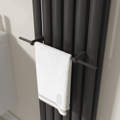Black Designer Towel Holder for Steel & Electric Radiators - 420mm