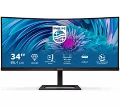 PHILIPS 346E2CUAE/00 Wide Quad HD 34" Curved VA LCD Monitor - Black