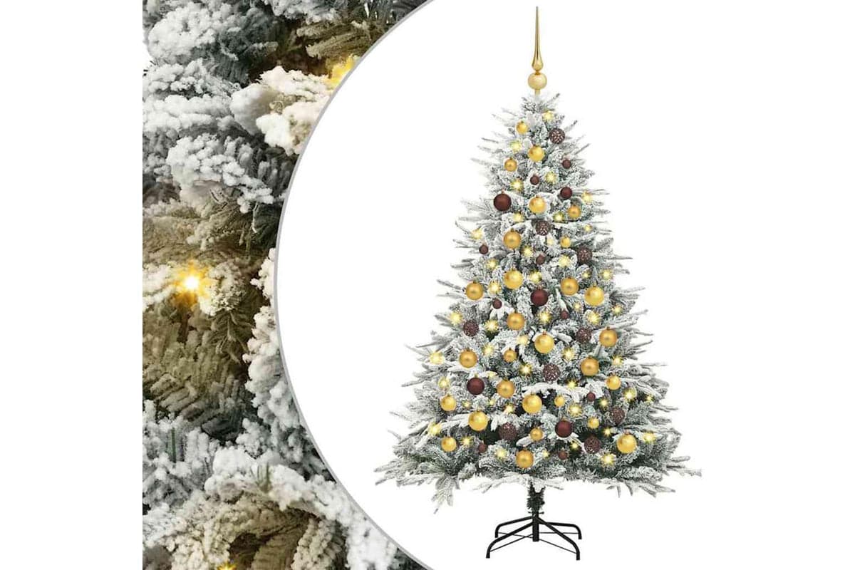 Vidaxl Artificial Pre-lit Christmas Tree With Ball Set 300 Leds