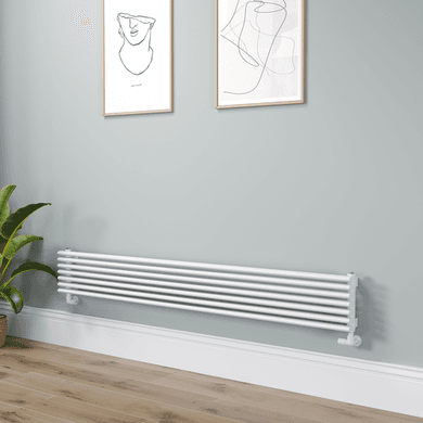 Ventura Linea White Oval Unique Designer Radiator 245x1800mm Single Panel 2478 BTU - Horizontal Bars