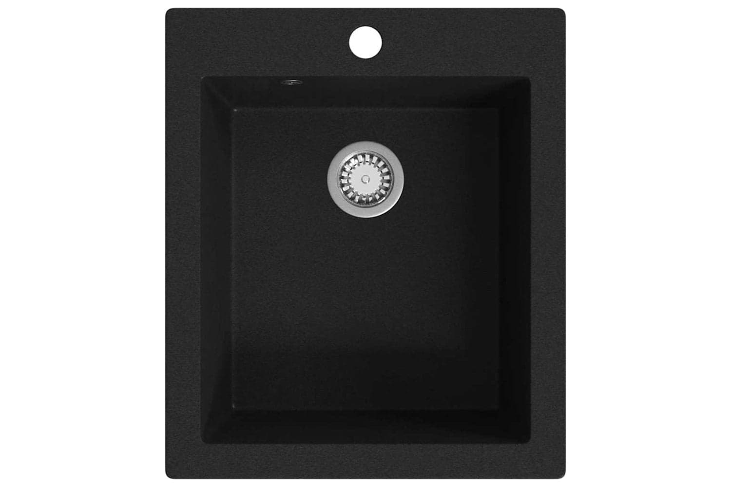 Vidaxl Overmount Kitchen Sink Single Basin Granite Black