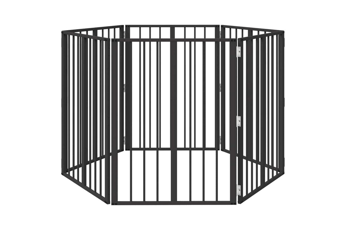 Vidaxl Dog Gate 6 Pcs Black 60 X 80 Cm Galvanised Steel