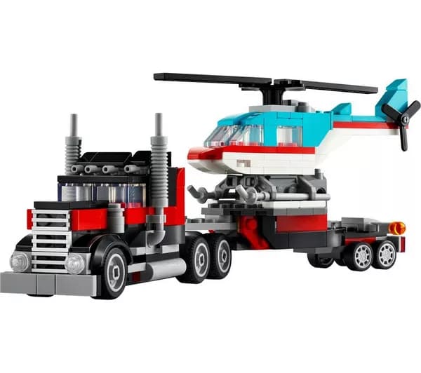 LEGO Creator 31146 3-in-1 Flatbed Truck with Helicopter Set