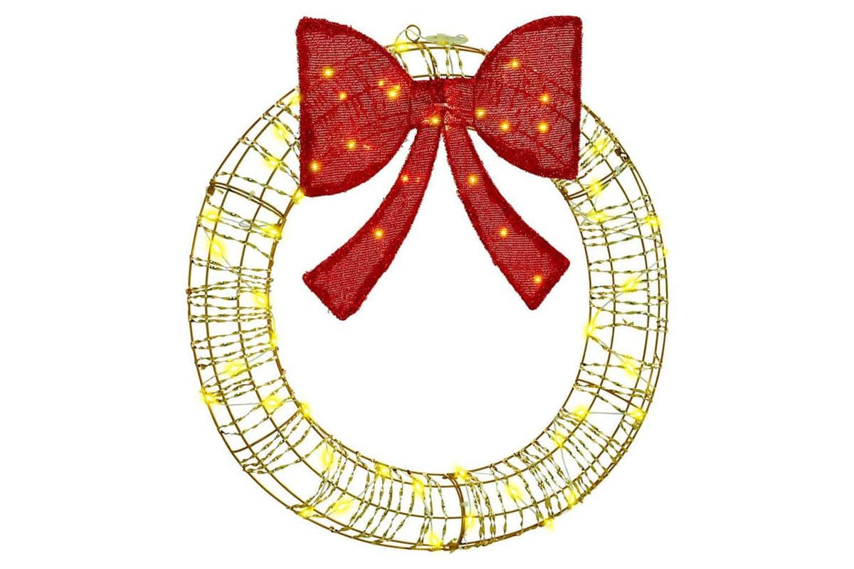 Vidaxl Wreath With 60 Leds Warm White 75 Cm Pet