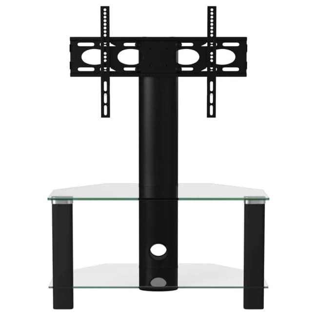 Alphason Century Cantilever Corner TV Stand 800 Up To 55 – Black Legs & Clear Glass