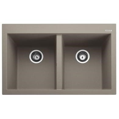 Rangemaster Oridian 2 Bowl Inset Granite Kitchen Sink - Pebble