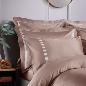 Triple Row Cord Standard Pillowcase Pair Pink/White