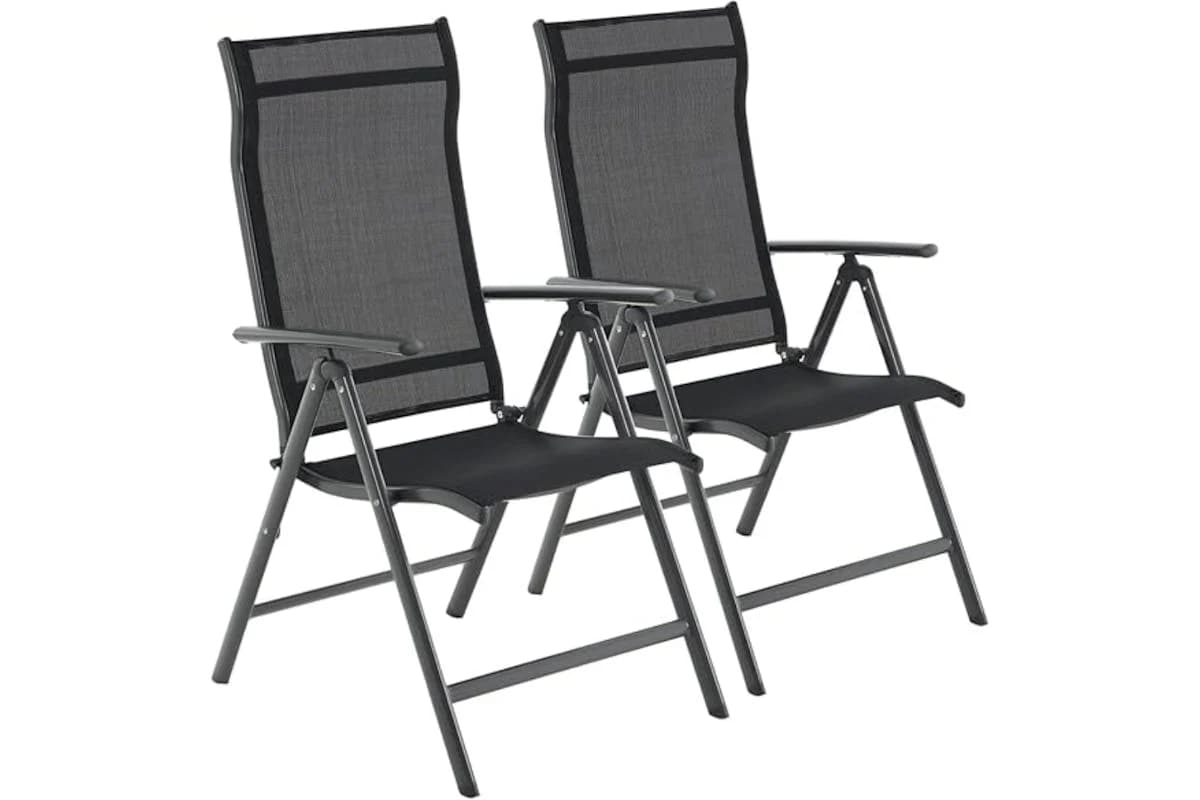 Songmics Folding Garden Sun Lounger | Black | Set of 2