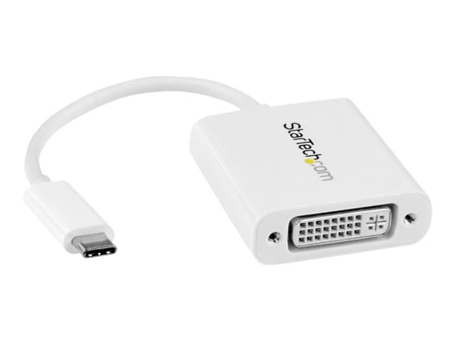 STARTECH.COM - StarTech USB C to DVI Adapter - White - 1920x1200 - USB Type C Video Converter for Your DVI D Display / Monitor / Projector (CDP2DVIW) - external video adapter - white