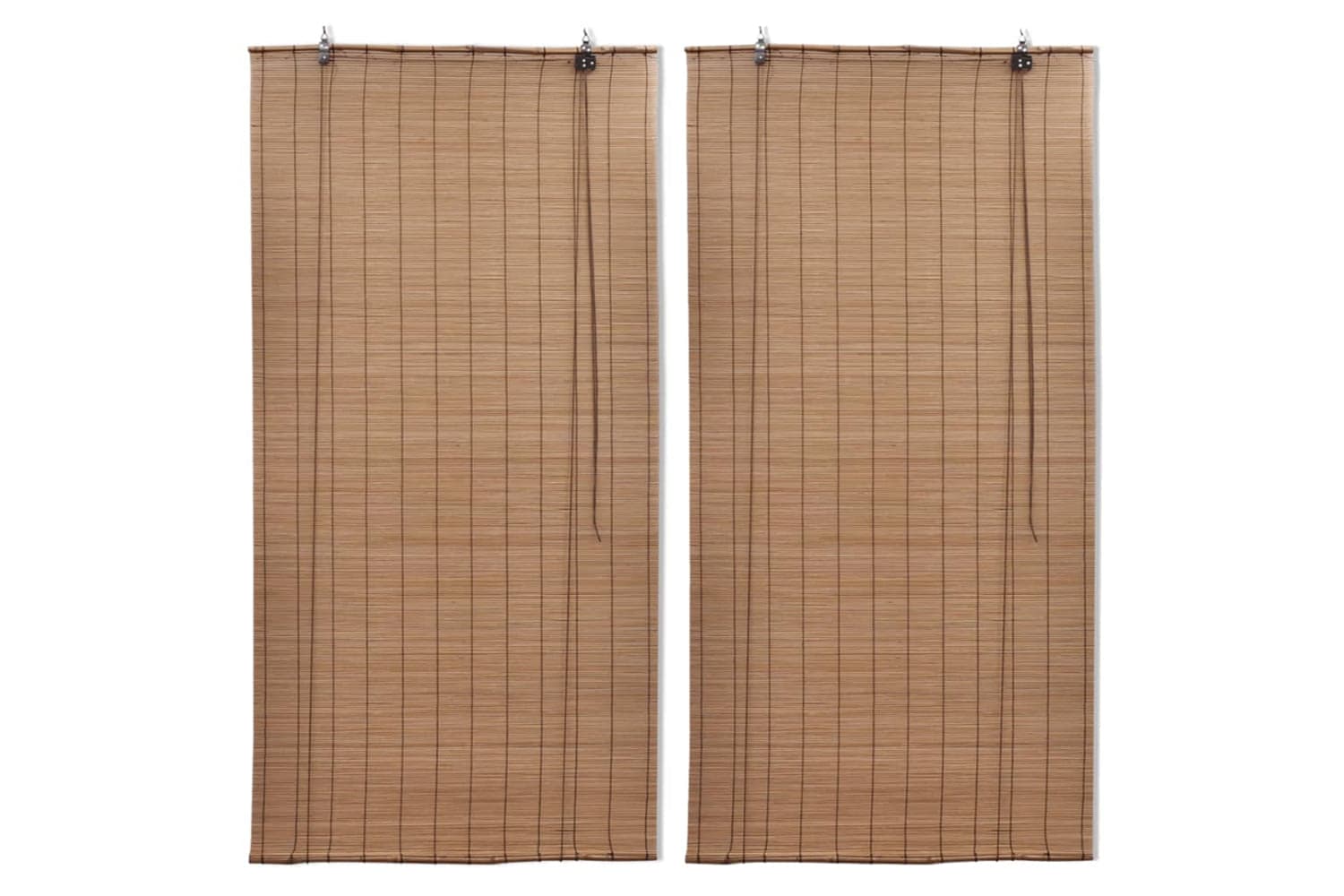 vidaXL 3057518 Bamboo Roller Blinds 2 Pcs 80x160cm Brown