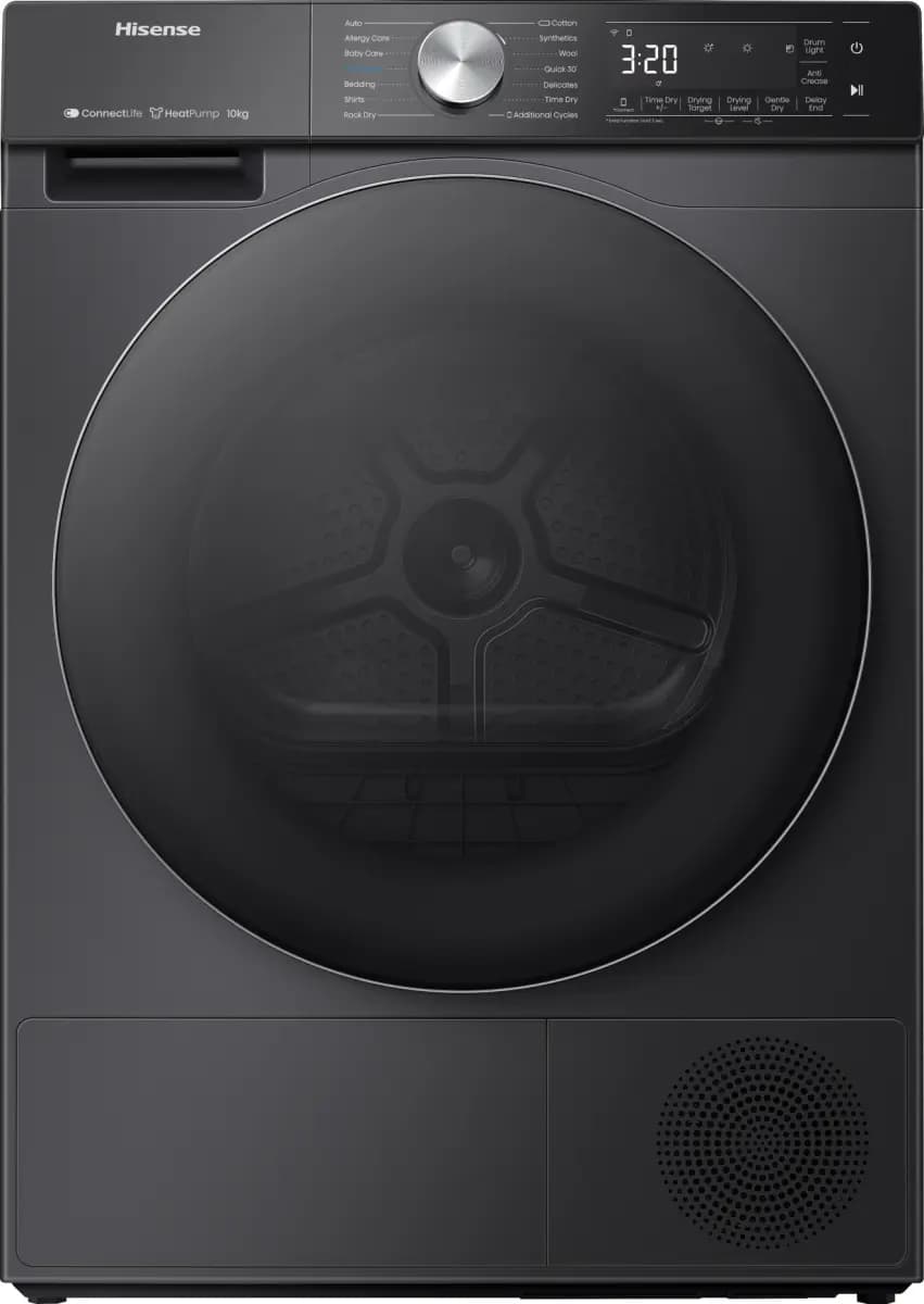 Hisense 5S Series 10KG Freestanding Condenser with Heat Pump Tumble Dryer - Black | DH5S102BB