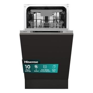Hisense Integrated Slimline Dishwasher - Auto Dry C-Rated Silver control panel