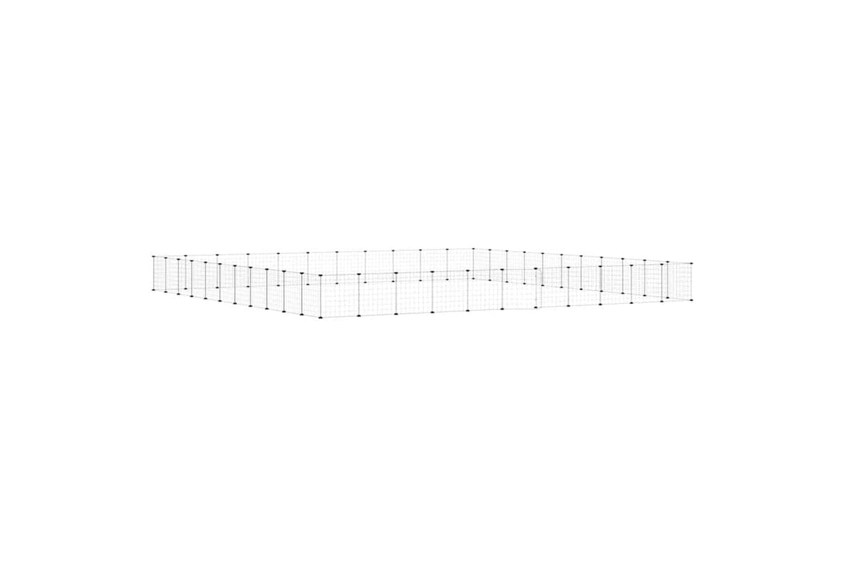vidaXL 3114022 44-panel Pet Cage With Door Black 35x35cm Steel