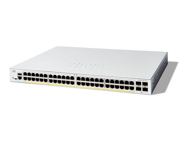 CISCO - Catalyst 1200-48P-4X - Switch - L3 - smart - 48 x 10/100/1000 (PoE+) + 4 x 10 Gigabit SFP+ - rack-mountable - PoE+ (375 W)