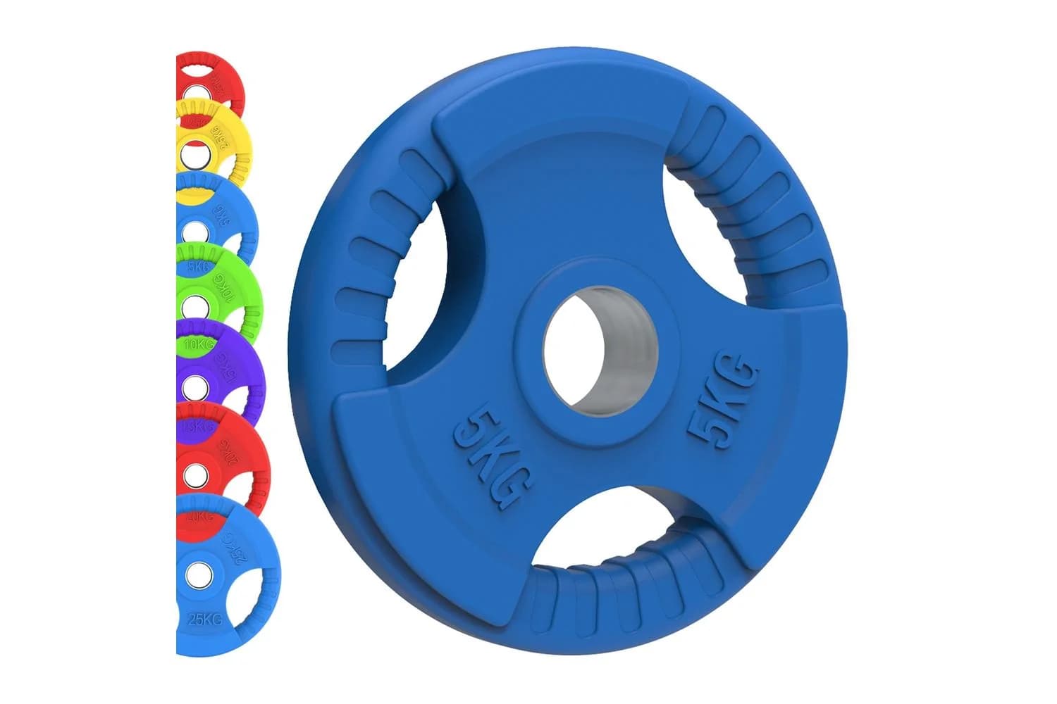 Olympic Tri-grip Rubber Weight Plates Colour Pairs Sets 1.25 Kg Pair