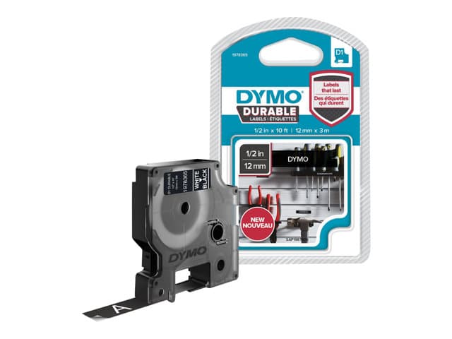 DYMO - D1 - label tape - 1 cassette(s) - Roll (1.2 cm x 3 m)