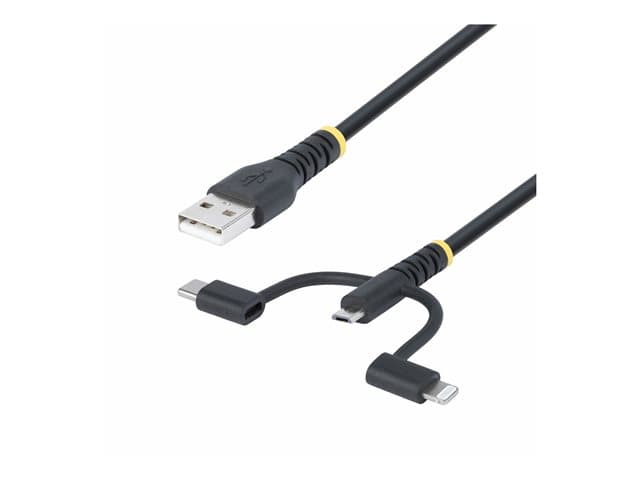STARTECH.COM - StarTech 3.3ft USB Multi Charging Cable, Lightning/Micro-USB/Type-C - USB cable kit - 1 m
