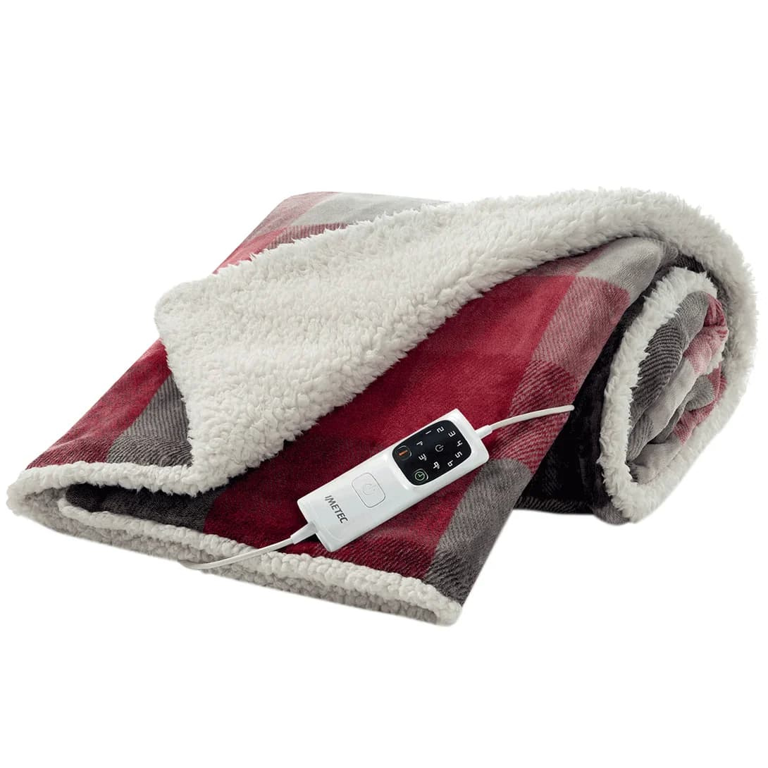 Imetec Deluxe Throw Tartan/White Sherpa | 16739