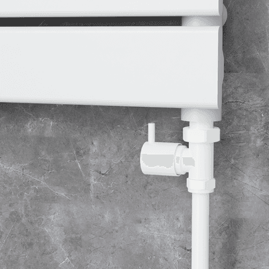 Elego White Modern Manual Straight Radiator Valves (pair)