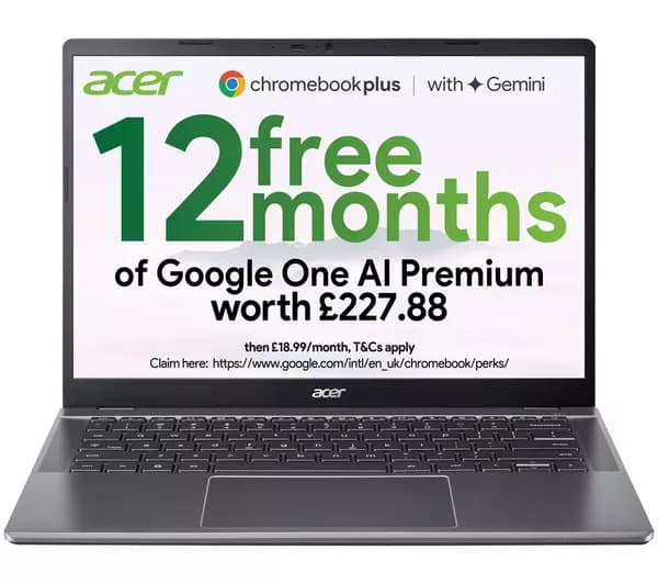 ACER 514 14" Chromebook Plus - Intel® Core™ 5, 512 GB SSD, Grey