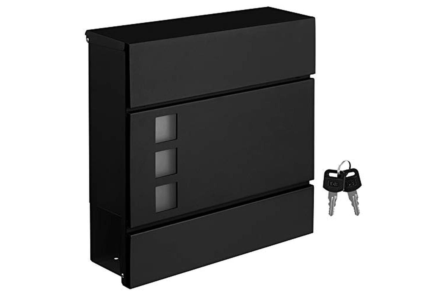 Songmics Modern Mailbox | Lockable Wall-mounted Post Box | Zinc-plated Steel | 37 X 10.5 X 37 Cm
