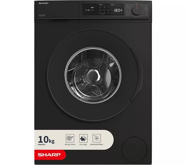SHARP ES-NFA014BM1NA-EN 10 kg 1400 Spin Washing Machine - Matte Black