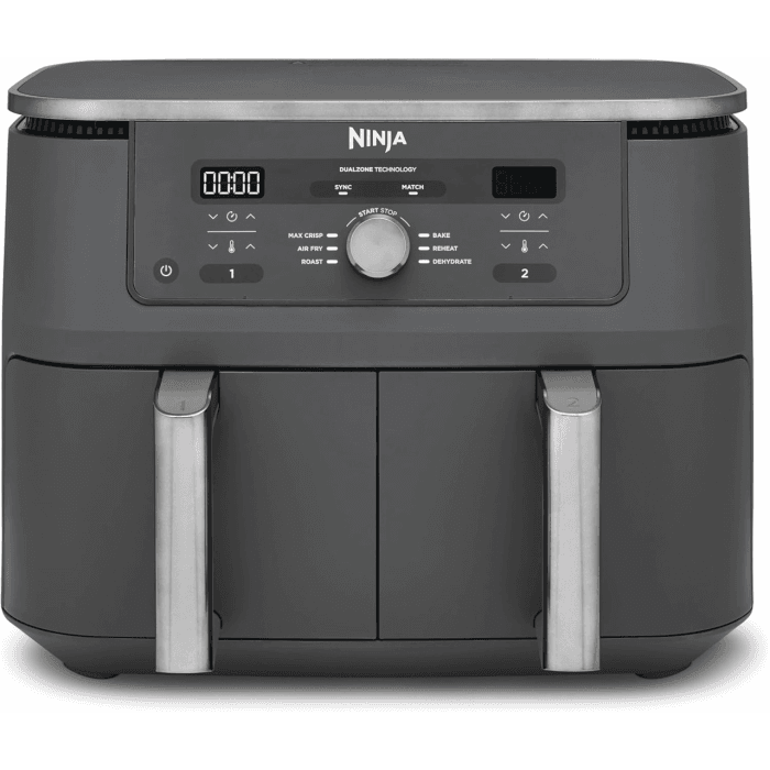 Ninja MAX DZ400UK, 9.5, 6-in-1 Dual Zone Air Fryer, Grey