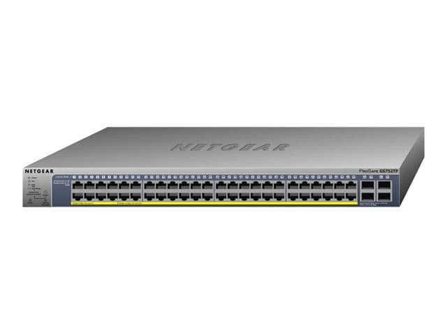 NETGEAR - Smart GS752TP - Switch - L3 Lite - smart - 8 x 10/100/1000 (PoE+) + 40 x 10/100/1000 (PoE) + 4 x SFP - desktop, rack-mountable - PoE+ (384 W)
