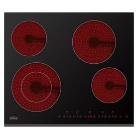 60cm Touch control 4 Ceramic Zones Black Glass Hob