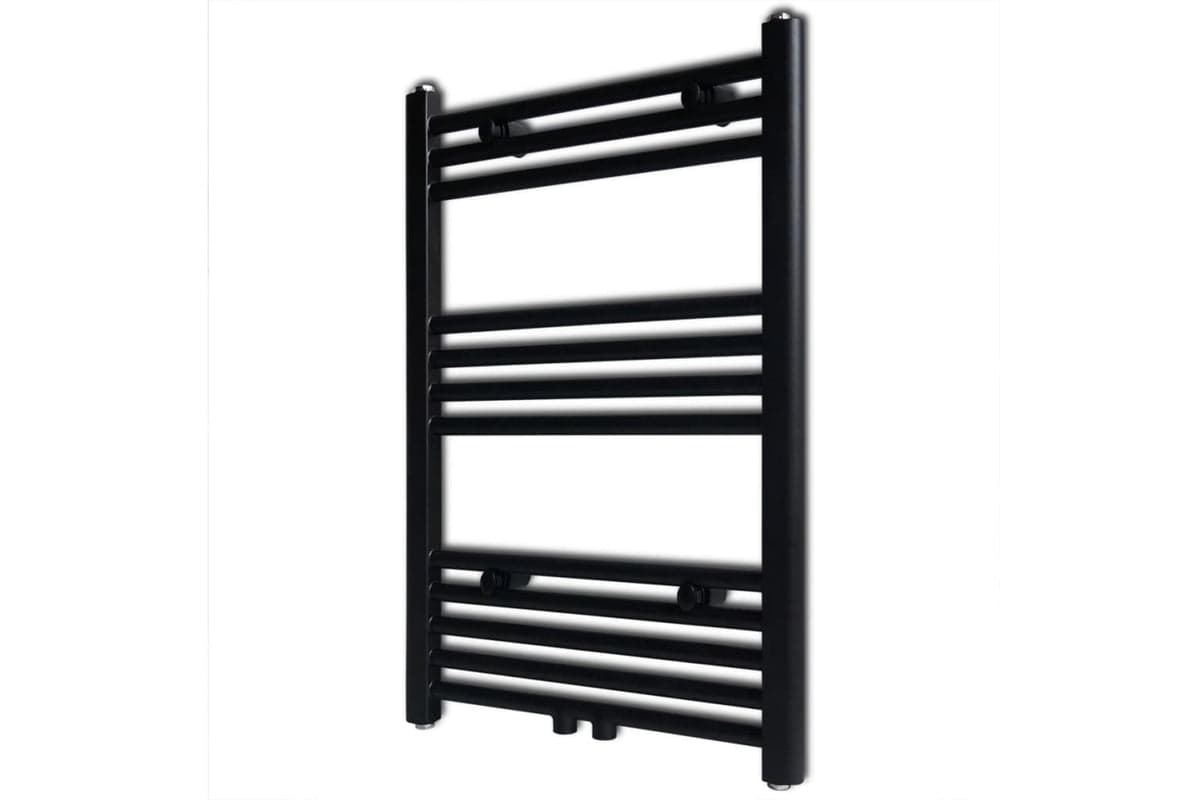Vidaxl 141905 Black Bathroom Central Heating Towel Rail Radiator Straight 500x764mm
