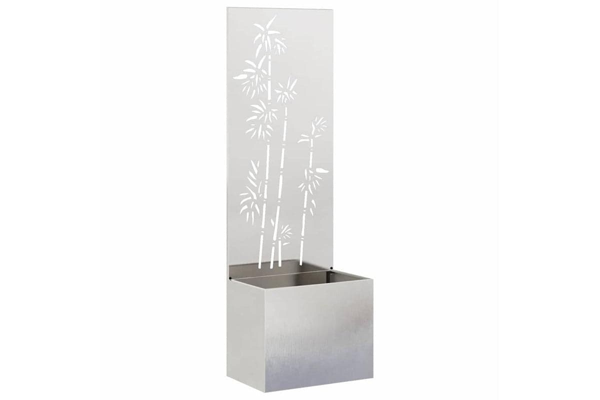 Garden Privacy Screen Floral Sliver 50 X 140 Cm Stainless Steel