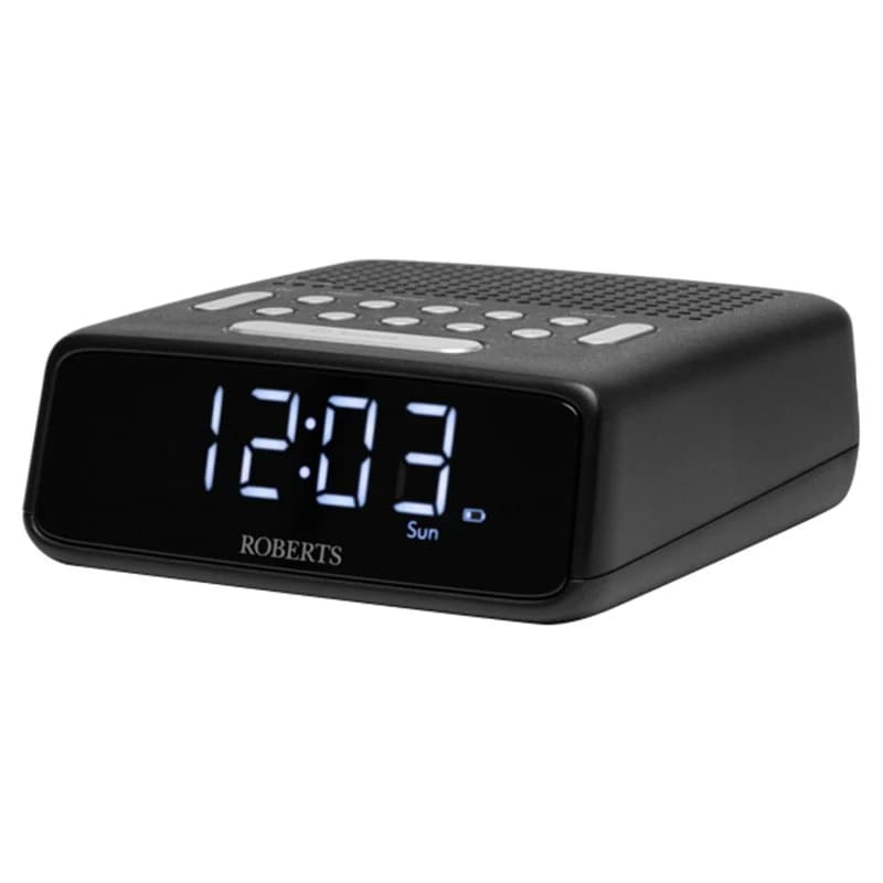 Roberts Ortus Alarm Clock Radio with LED Display - Black | ORTUSFMBK