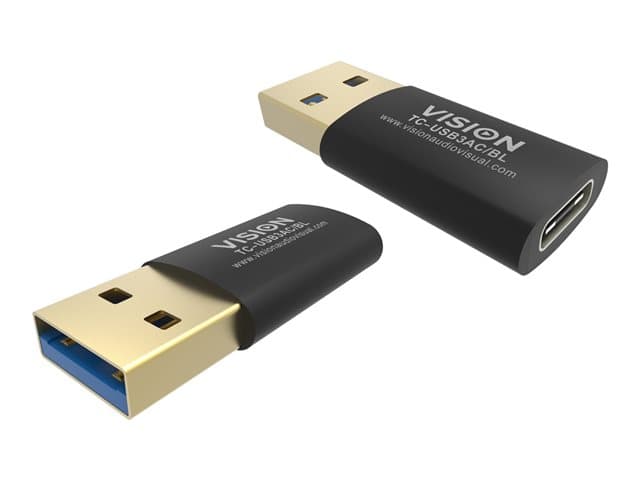 VISION - Professional - USB adapter - USB Type A (M) to USB-C (F) - USB 3.0 - black