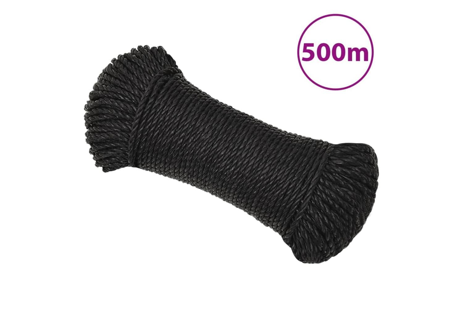 vidaXL 153000 Work Rope Black 3mm 500 M Polypropylene
