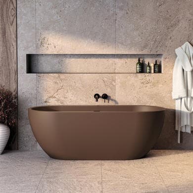 Brown Freestanding Double Ended Bath 1650 x 750mm - Lisbon