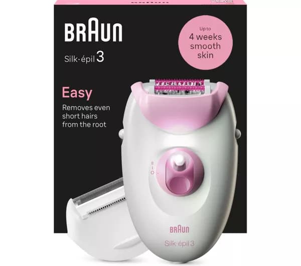 BRAUN Silk-épil Series 3 3-031 Epilator - White & Pink