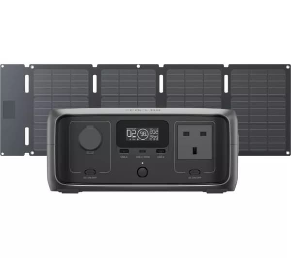 ECOFLOW River 3 UPS & 45 W USB Type-C Portable Solar Panel - Black