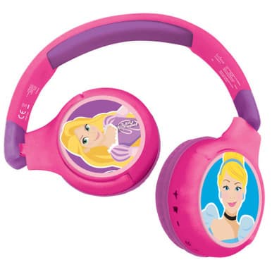 LexiBook Disney Princess 2 in 1 Bluetooth and Wired Headphones with kids safe volume | PPHPBT010DP