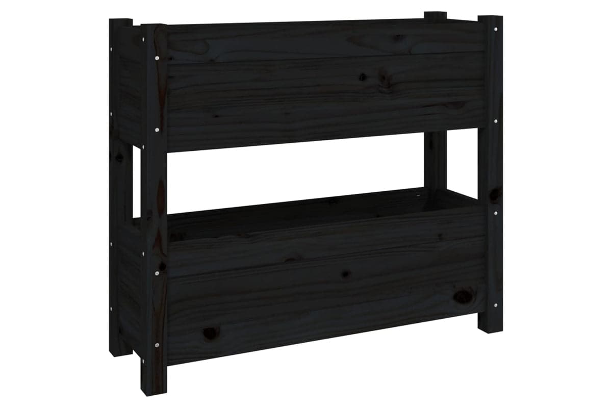 vidaXL 823945 Planter Black 77x25x66cm Solid Wood Pine