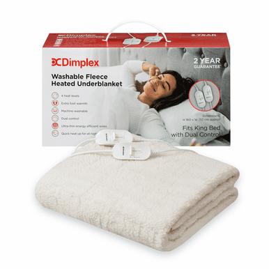 Dimplex King Washable Fleece Heated Underblanket w/ Dual Control | DFB2004