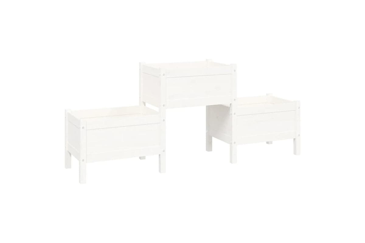 vidaXL 822248 Planter White 178.5x44x75cm Solid Wood Pine