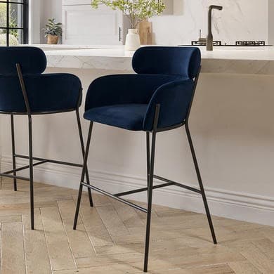 Isla Curved Kitchen Counter Stools with Backs
