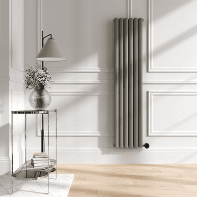 Smoked Stone Vertical Smart Electric Radiator with Wi-Fi Thermostat - 1200W - H1600xW354mm - Bathroom Safe