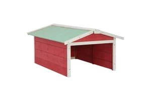 vidaXL 170881 Robotic Lawn Mower Garage 72x87x50cm Red And White Firwood