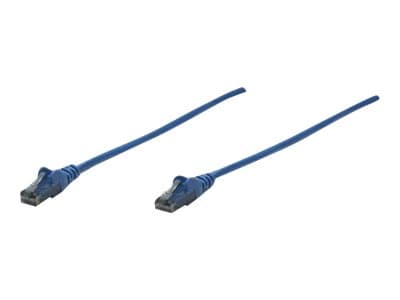 INTELLINET - Network Patch Cable, Cat6, 1m, Blue, CCA, U/UTP, PVC, RJ45, Gold Plated Contacts, Snagless, Booted, Lifetime Warranty, Polybag - patch cable - blue