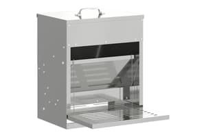 Vidaxl Chicken Treadle Feeder Silver 33 X 42 X 40 Cm Galvanised Steel
