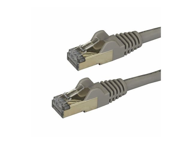STARTECH.COM - Startech 1.5m CAT6A Ethernet Cable, 10 Gigabit Shielded Snagless RJ45 100W PoE Patch Cord, CAT 6A 10GbE STP Network Cable w/Strain Relief, Grey, UL Certified Wiring/TIA - Category 6A - 26AWG (6ASPAT150CMGR) - patch cable - 1.5 m - grey