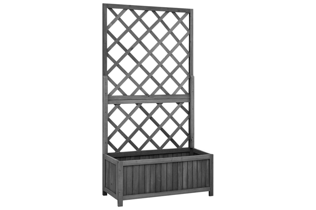 vidaXL 316427 Garden Trellis Planter Black 70x30x135cm Solid Firwood